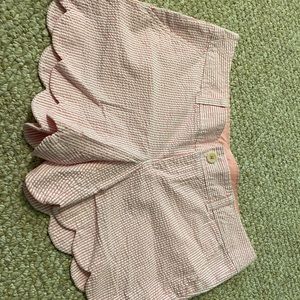Lilly Pulitzer Seersucker Scalloped Shorts
